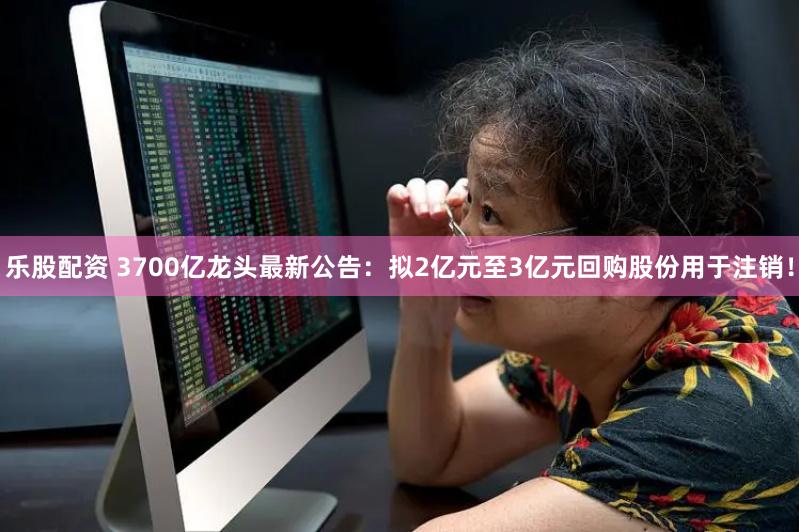 乐股配资 3700亿龙头最新公告：拟2亿元至3亿元回购股份用于注销！