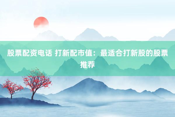 股票配资电话 打新配市值：最适合打新股的股票推荐